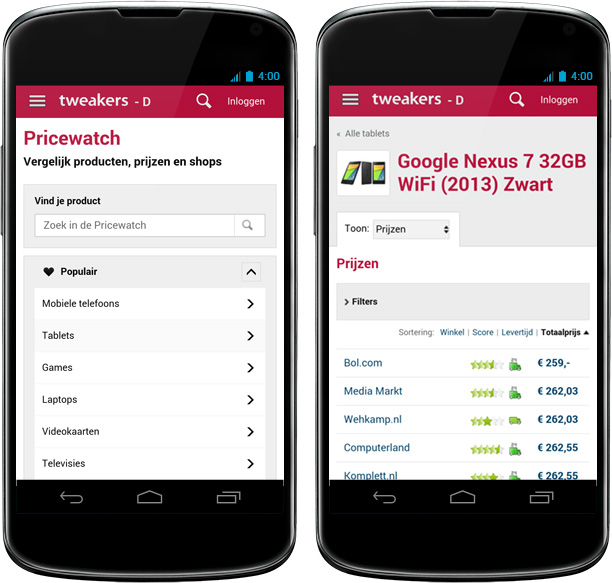 Responsive design op Android-toestel