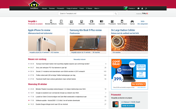 Aangepaste frontpage layout