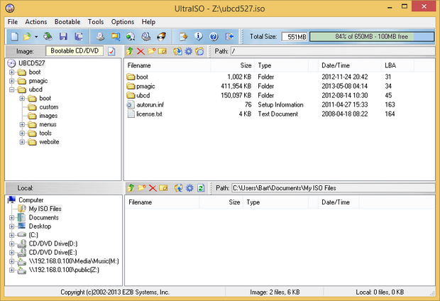 UltraISO screenshot (620 pix)