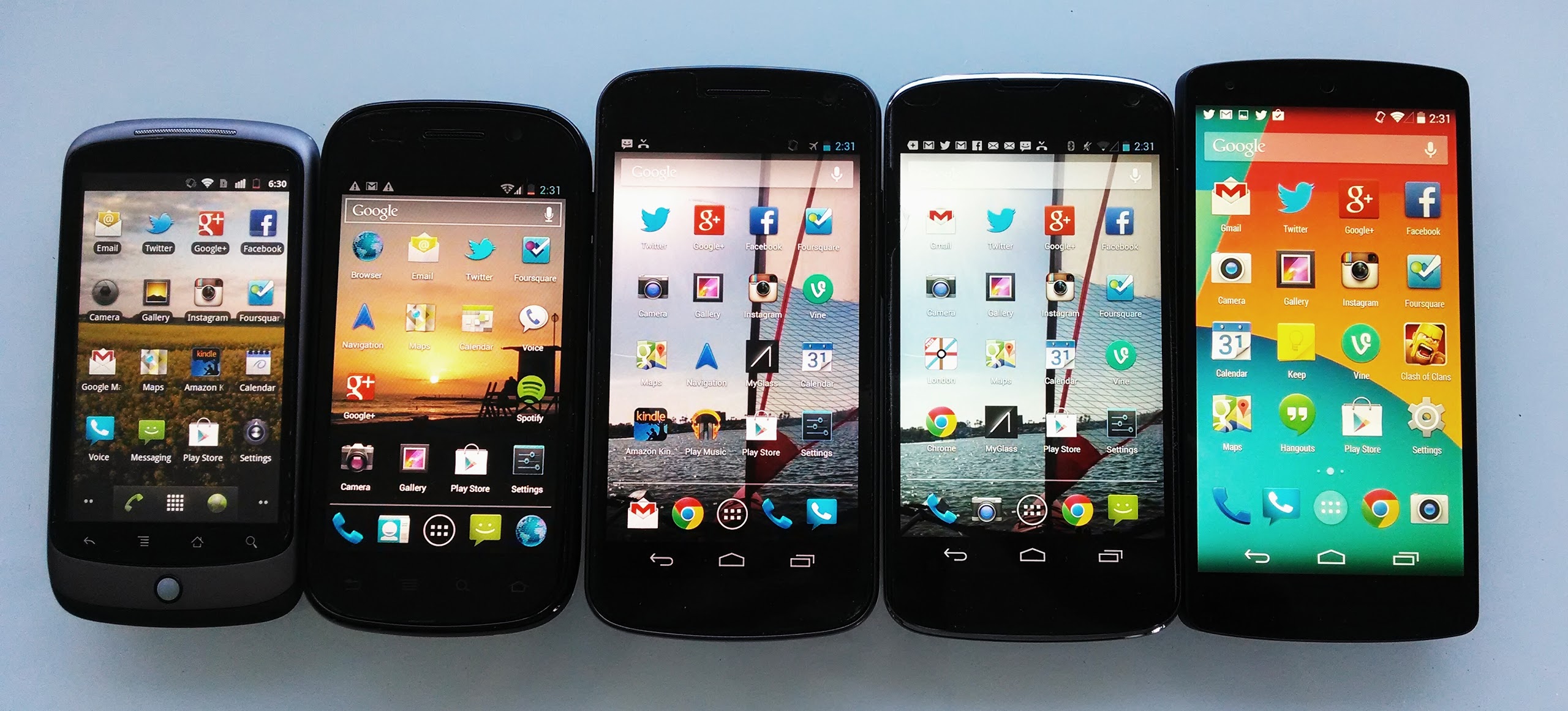Alle Nexus-smartphones (foto: Danny Sullivan)