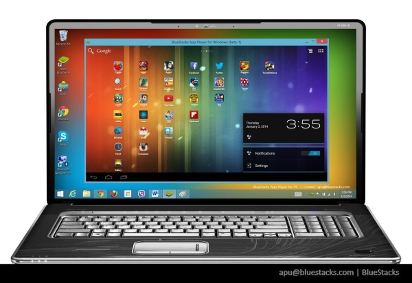 Windows Notebook met BlueStacks