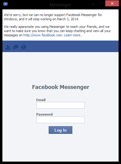 Screenshot Facebook Messenger for Windows