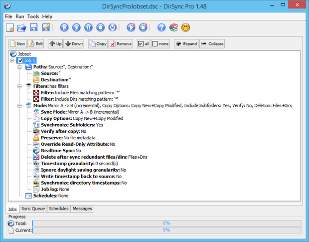 DirSync Pro 1.48 screenshot (620 pix)