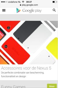 Screenshot Play Store op iPhone