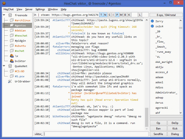 HexChat screenshot (620 pix)