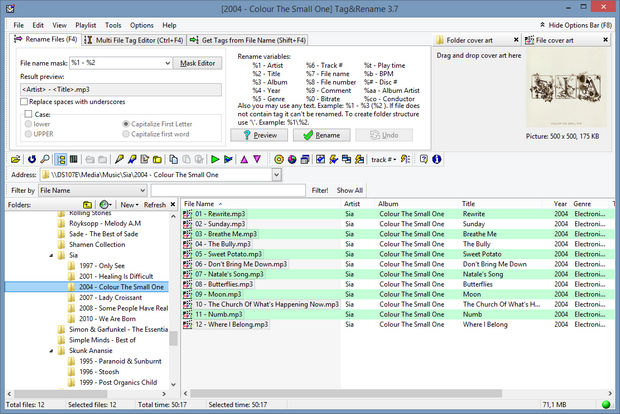 Tag&Rename screenshot (620 pix) Tag&Rename screenshot (620 pix)