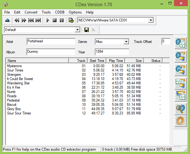 CDex 1.70 screenshot