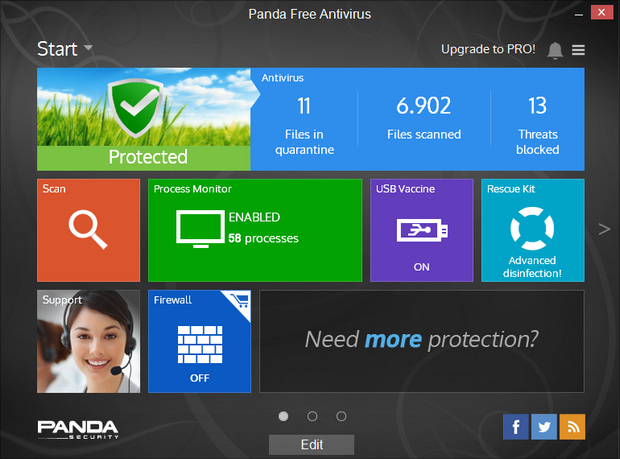 Panda Free Antivirus 15.0 screenshot (620 pix)