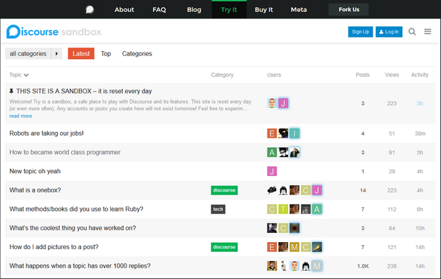Discourse screenshot (620 pix)