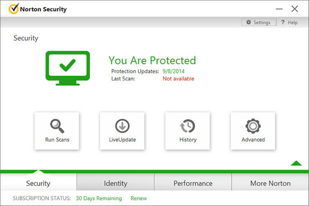 Norton Internet Security 2015 screenshot (620 pix)