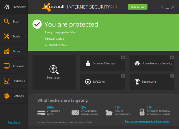 Avast! Antivirus 2015 screenshot (620 pix)