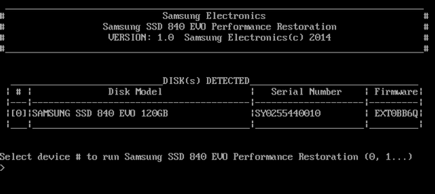 amsung SSD 840 EVO Performance Restoration Software