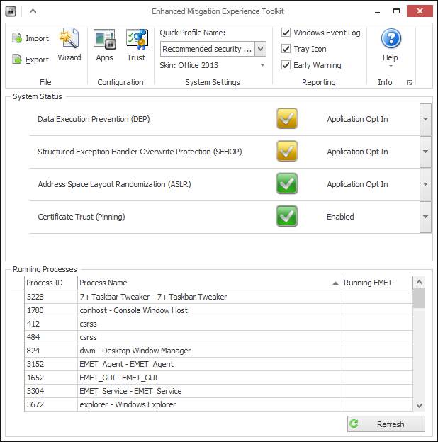 Enhanced Mitigation Experience Toolkit screenshot (620 pix)
