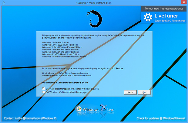 Uxtheme Multi-patcher 14.0 screenshot (620 pix)