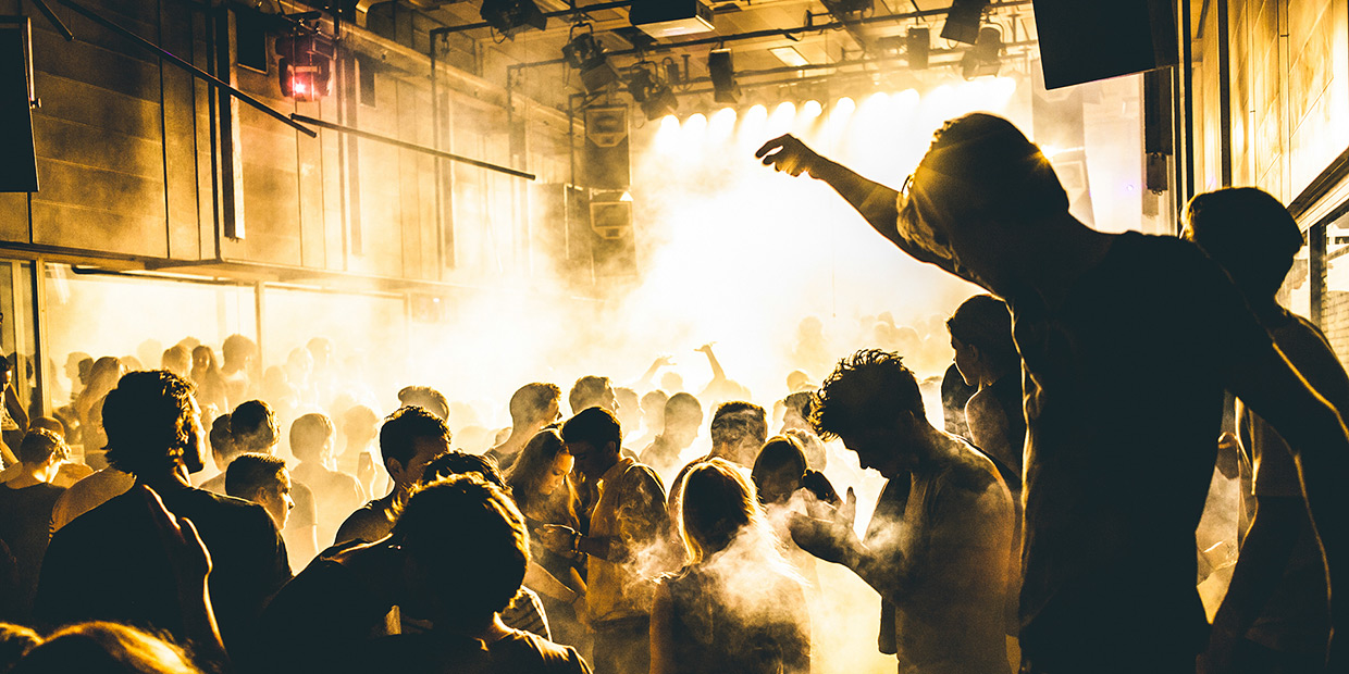 Dmx-lichteffecten in een club
