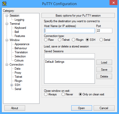 PuTTY screenshot