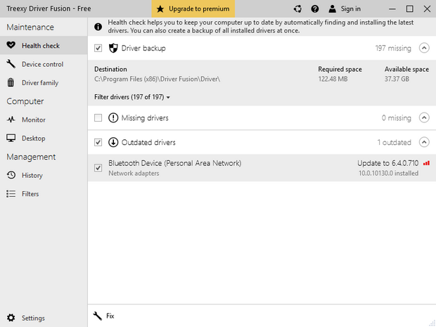 Driver Fusion 3.0.0 screenshot (620 pix)