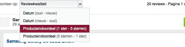 Reviewsortering