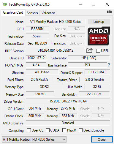 GPU-Z 0.8.5 screenshot