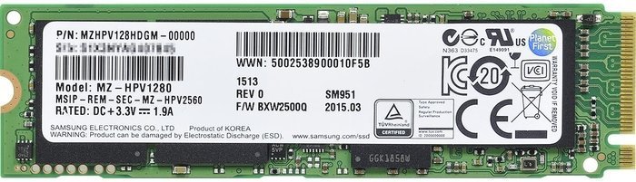 Specificaties van Samsung SM951 (NVMe) 128GB Tweakers