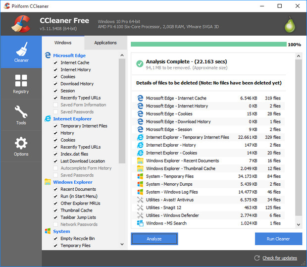 CCleaner 5.11 screenshot (620 pix)