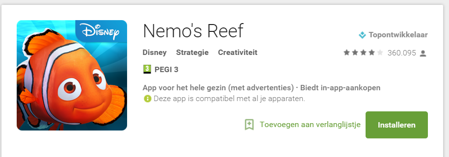 Google Play - bevat advertenties