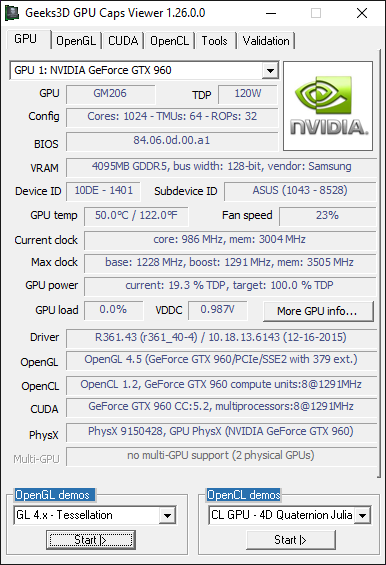 GPU Caps Viewer 1.26.0 screenshot