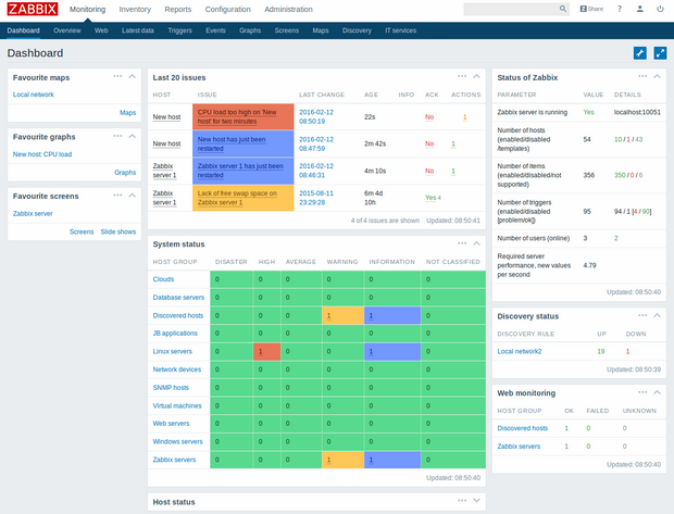 Zabbix 3.0.0 screenshot (620 pix)