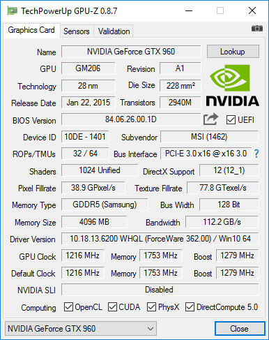 GPU-Z 0.8.7 screenshot
