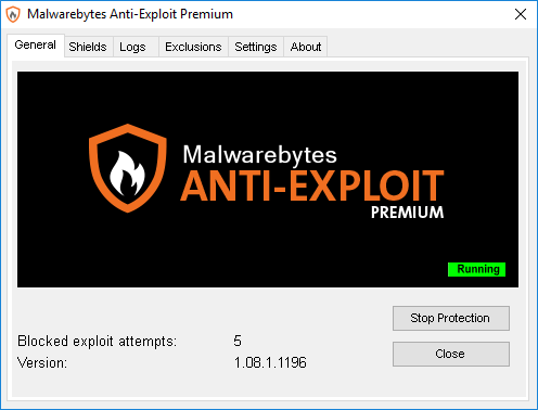 Malwarebytes Anti-Exploit screenshot