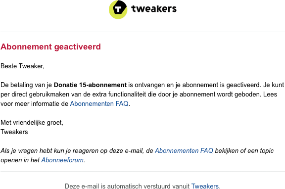 Abo-activatie e-mail