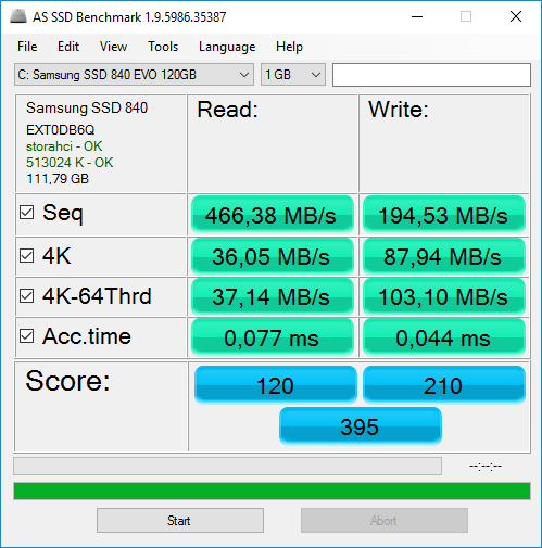 AS SSD Benchmark screenshot
