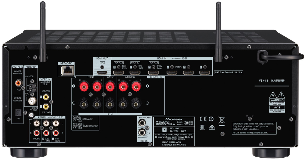 Pioneer VSX-831 Zwart: beste prijs - Tweakers