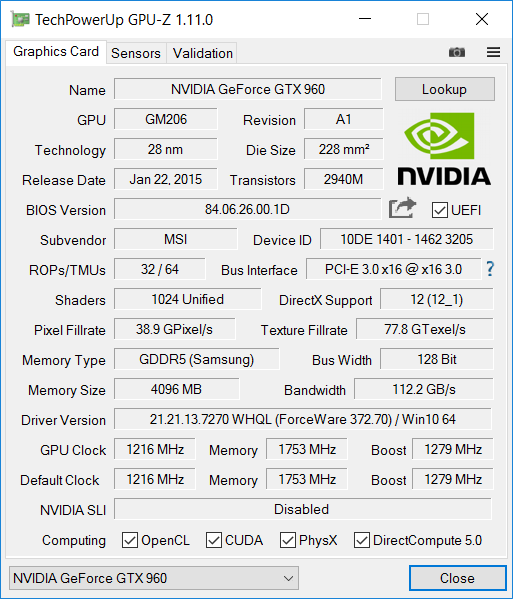 GPU-Z 1.11.0 screenshot