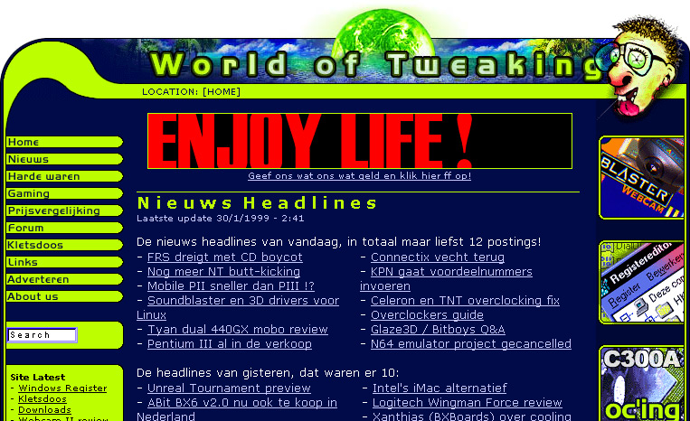 World of Tweaking op 30 januari 1999