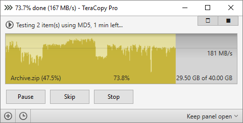 TeraCopy screenshot (620 pix)