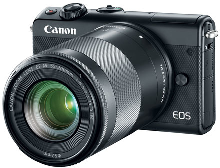 ☆美品【Canon】EOS M100 + 15-45mm + 55-200mm Canon EOS M100 Zwart + 15-45mm f/3.5-6.3 Zwart + 55-200mm f/4.5