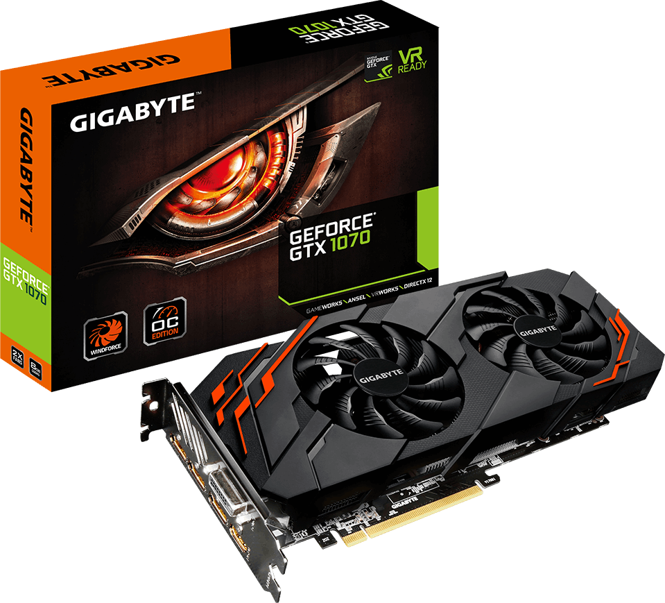 Gigabyte GeForce GTX 1070 WINDFORCE OC 8GB (rev. 2.0): beste