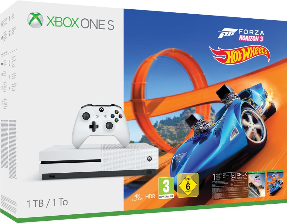 Microsoft Xbox One S 1TB + Forza Horizon 3 + Hot Wheels Wit: beste