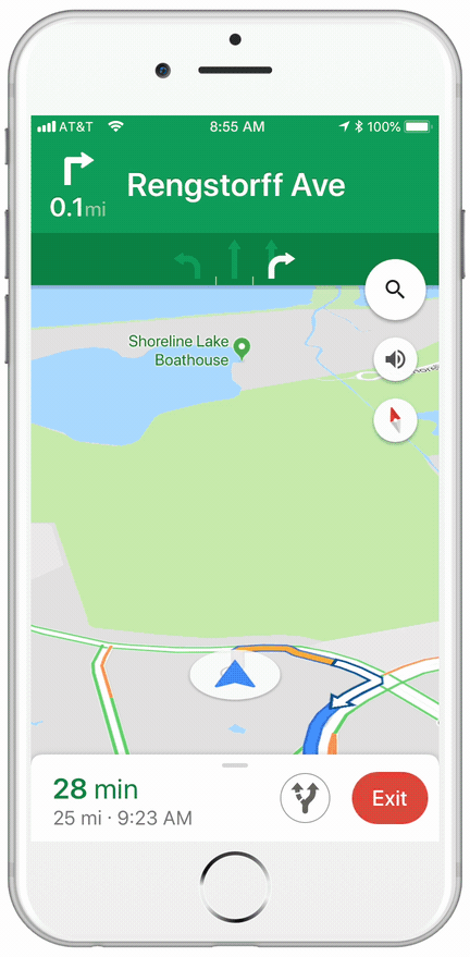 Google Maps auto pijl