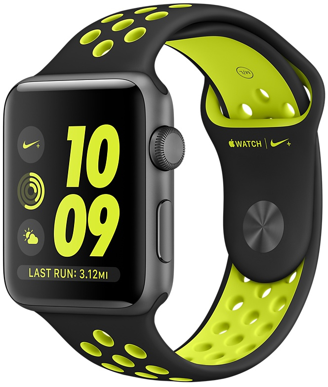 Apple Watch Series 2 Nike+ (Sportbandje, 38mm) Grijs (Zwart) - Kenmerken -  Tweakers