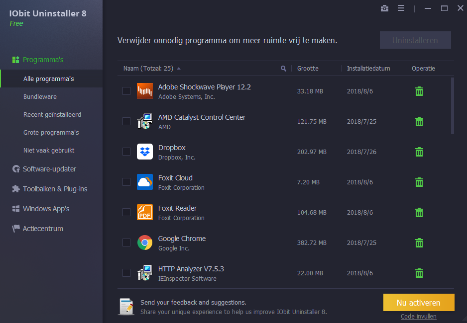 IObit Uninstaller 8.0 screenshot (620 pix)