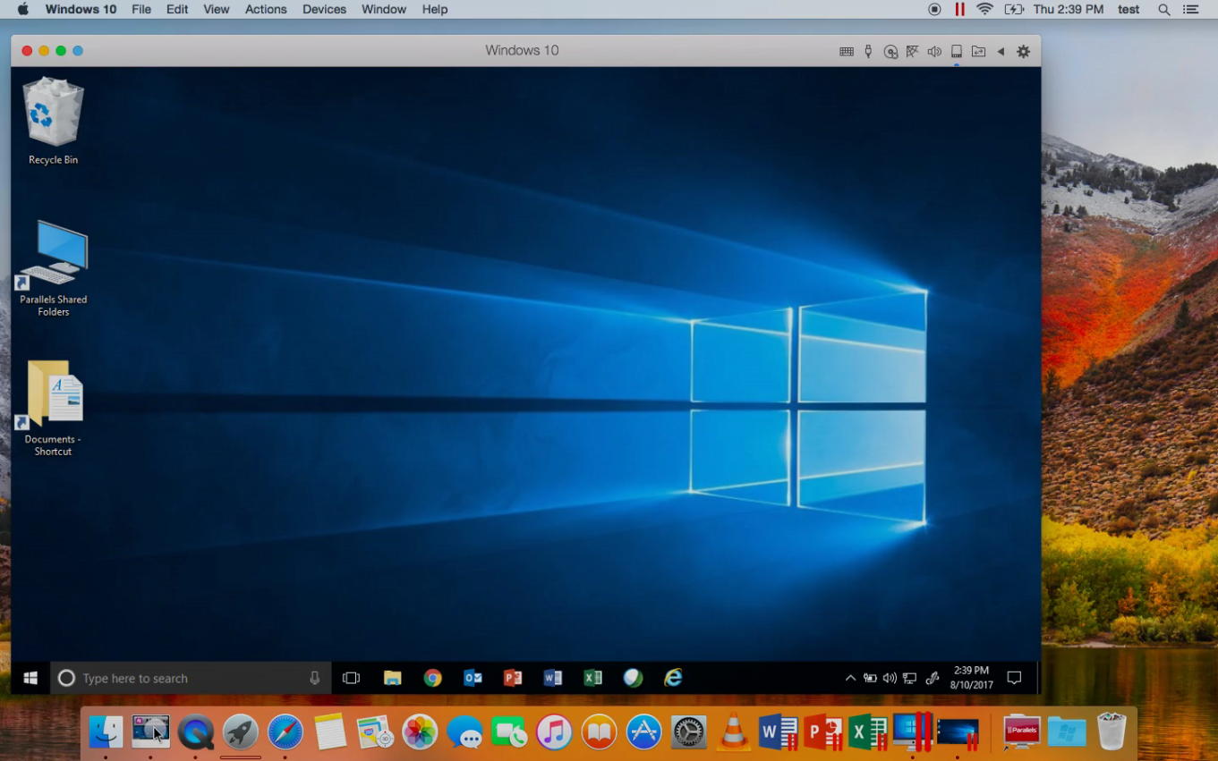 Schermata di Parallels Desktop 14 (620p)