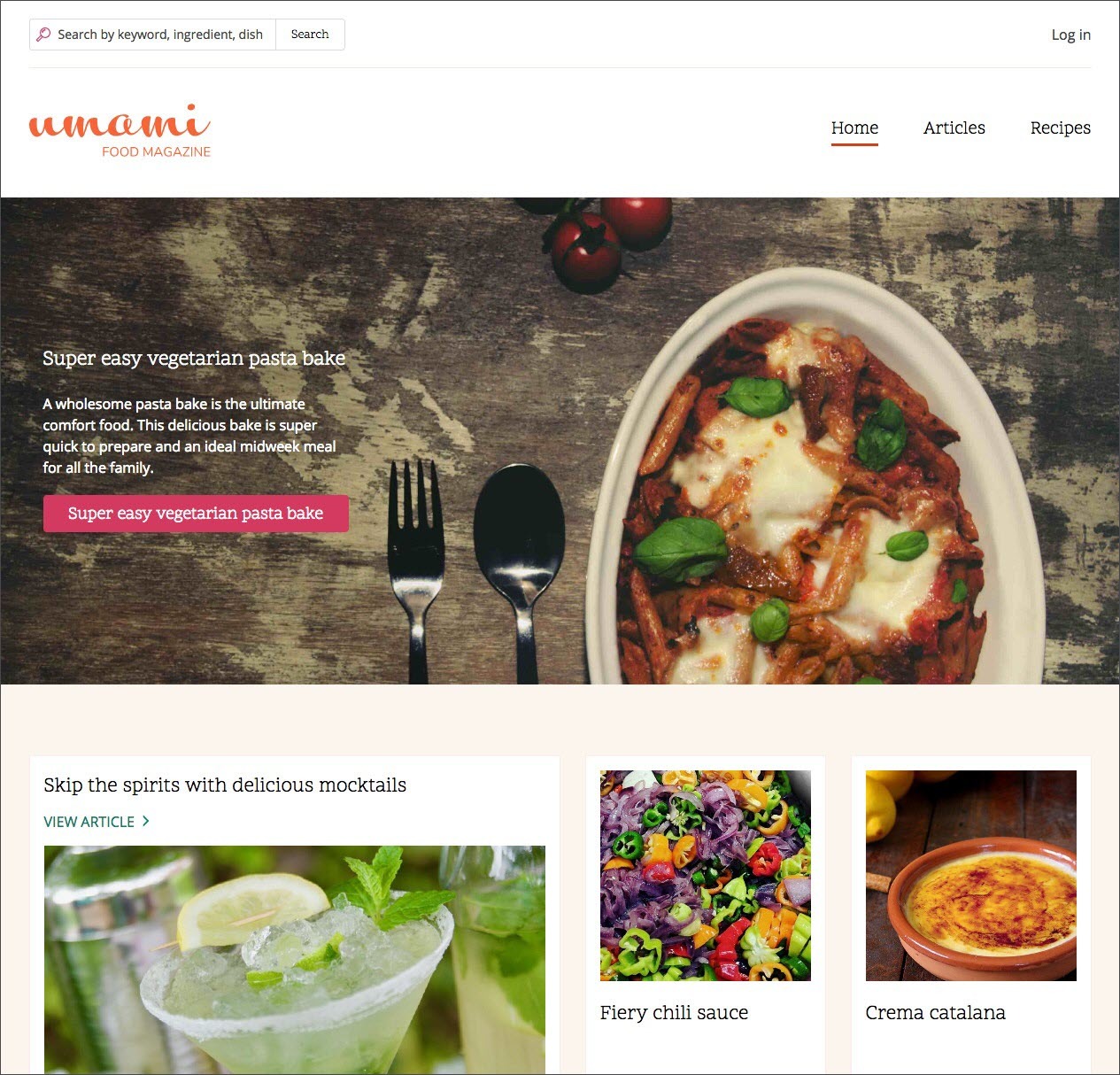 Drupal 8.6.0 Umami food magazine demo (620 pix)