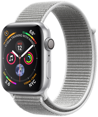 Apple Watch Series 4 (Geweven sportbandje, 44mm) Zilver (Grijs