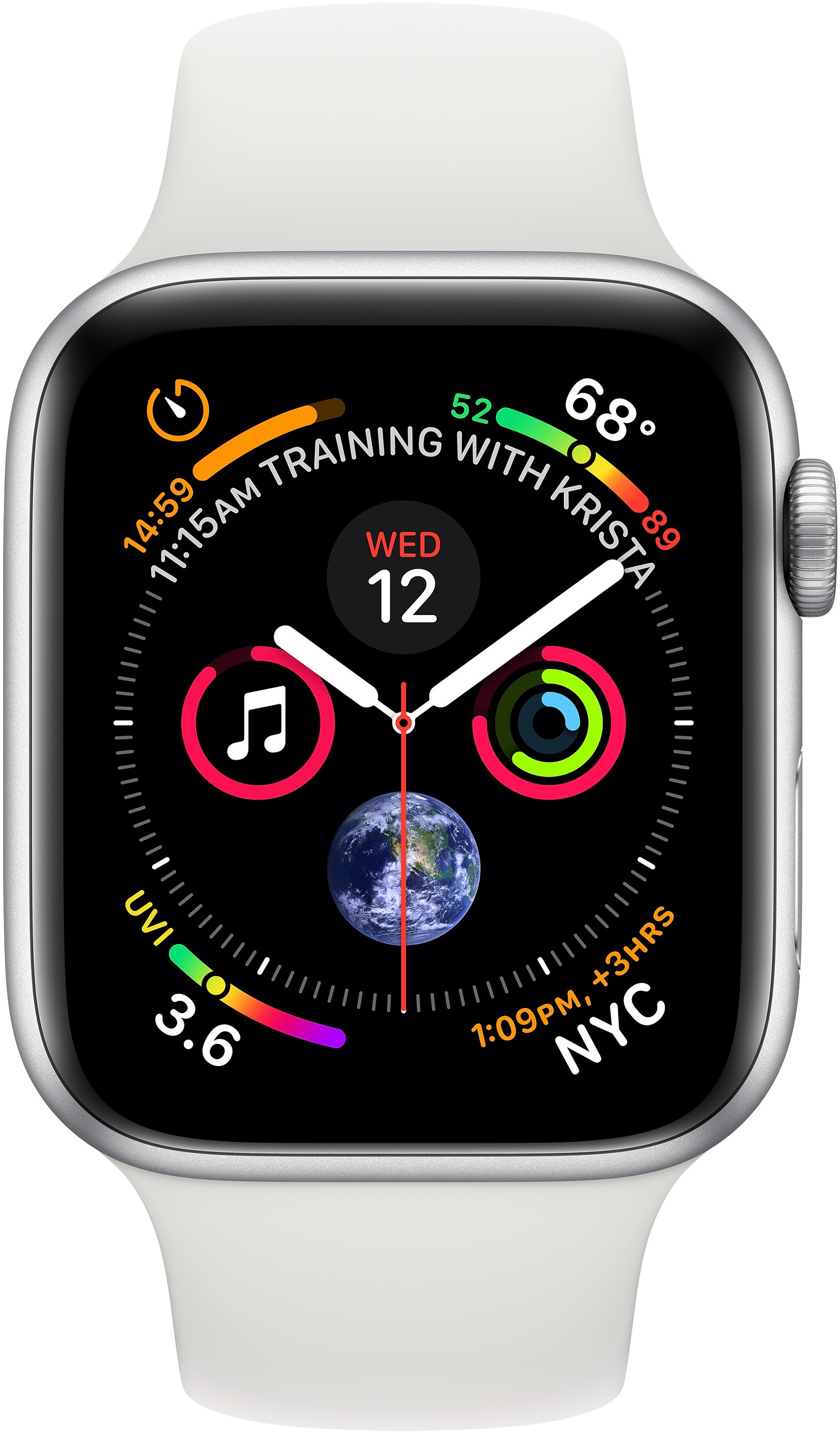 Apple Watch Series 4 (Sportbandje, 40mm) Zilver (Wit) - Kenmerken - Tweakers