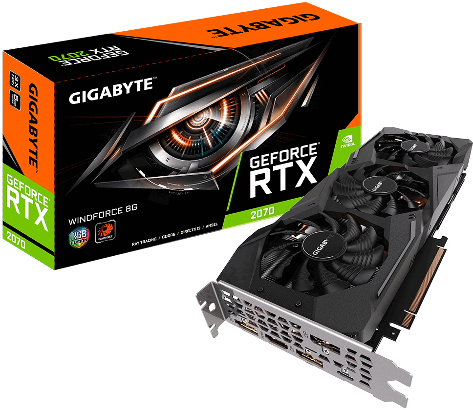 GIGABITE GEFORSE RTX2070 WINDFORCE8G 中古2 Gigabyte GeForce RTX 2070 Windforce: beste prijzen, echte reviews