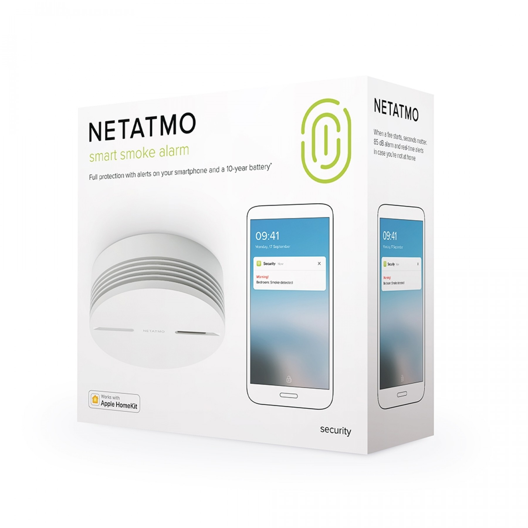 netatmo - Slimme Koolmonoxidemelder, Wi-Fi, 10 jaar batterijduur, alarm
