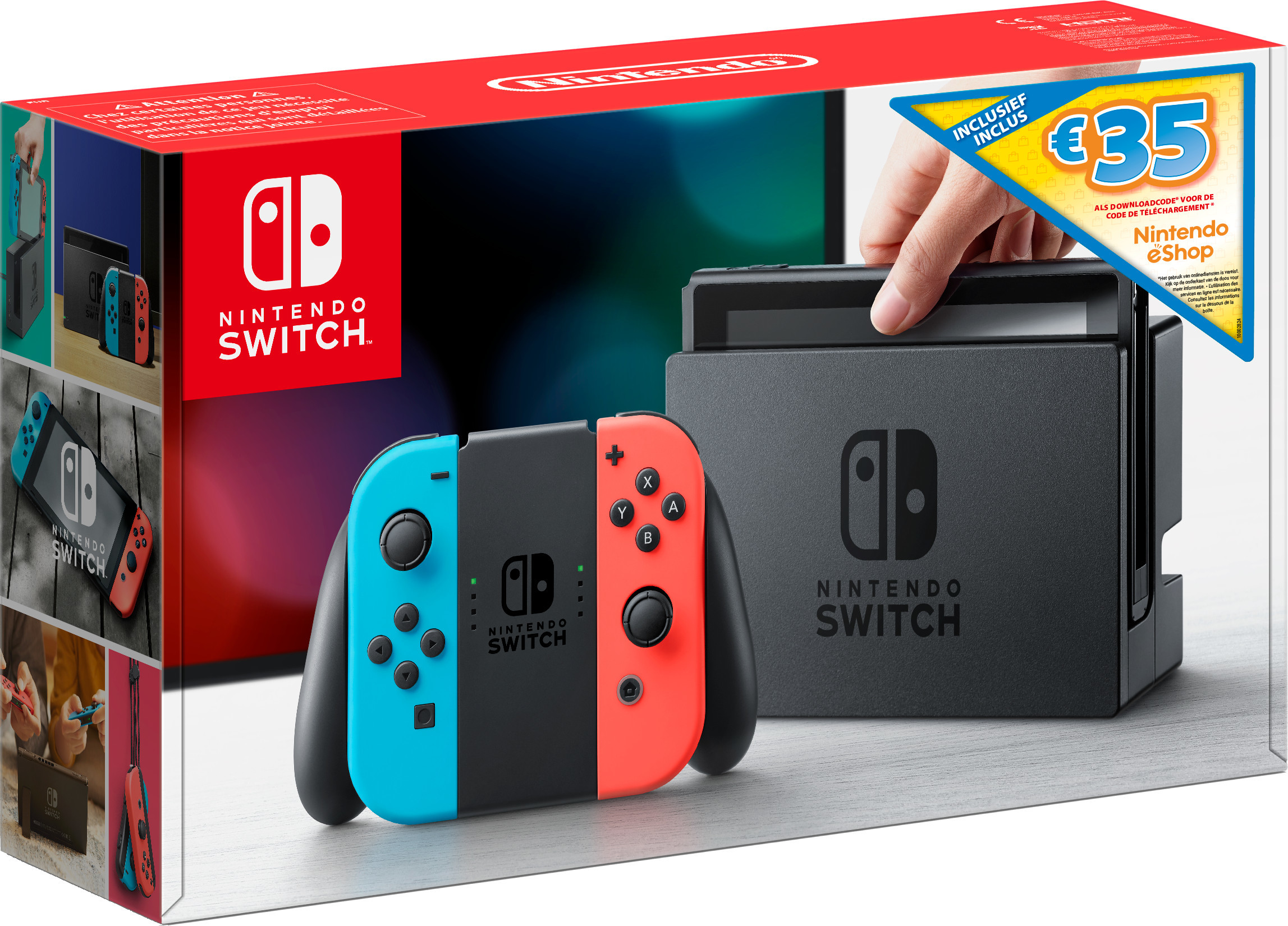 Specificaties van Nintendo Switch (Neon Blauw, Neon Rood) + €35
