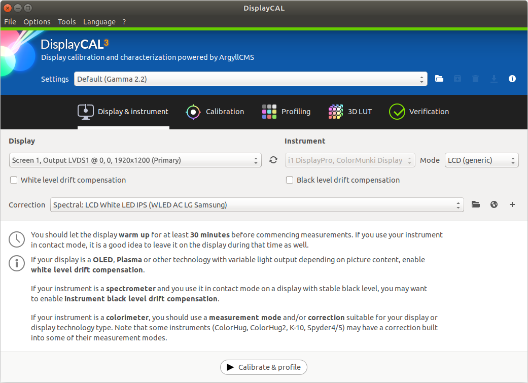 DisplayCAL screenshot
